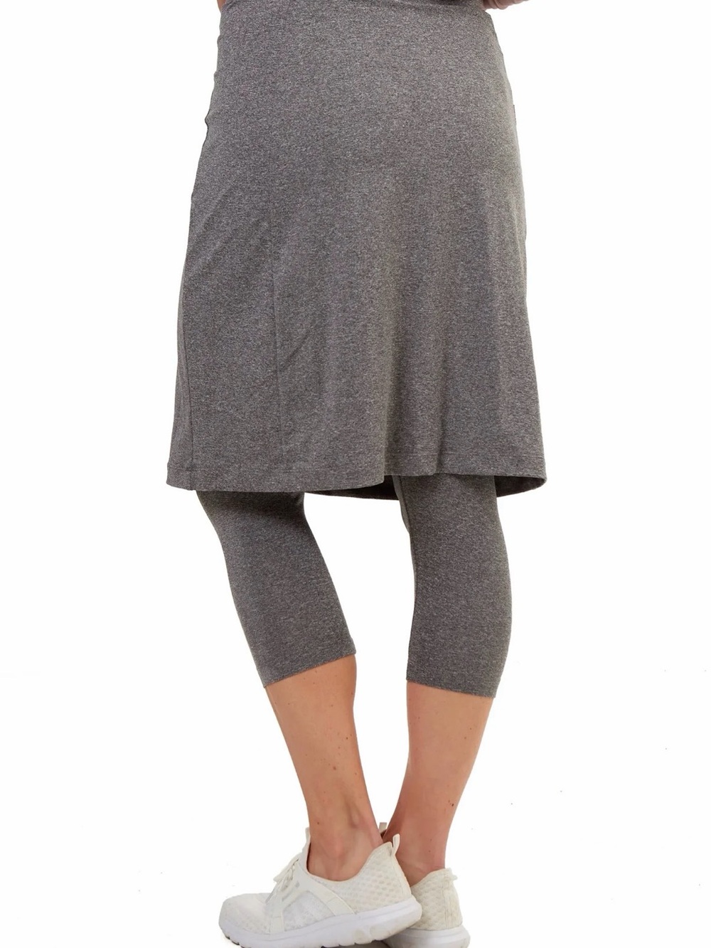 Everyday Stretch Gray Skirt with Attached Capri Leggings